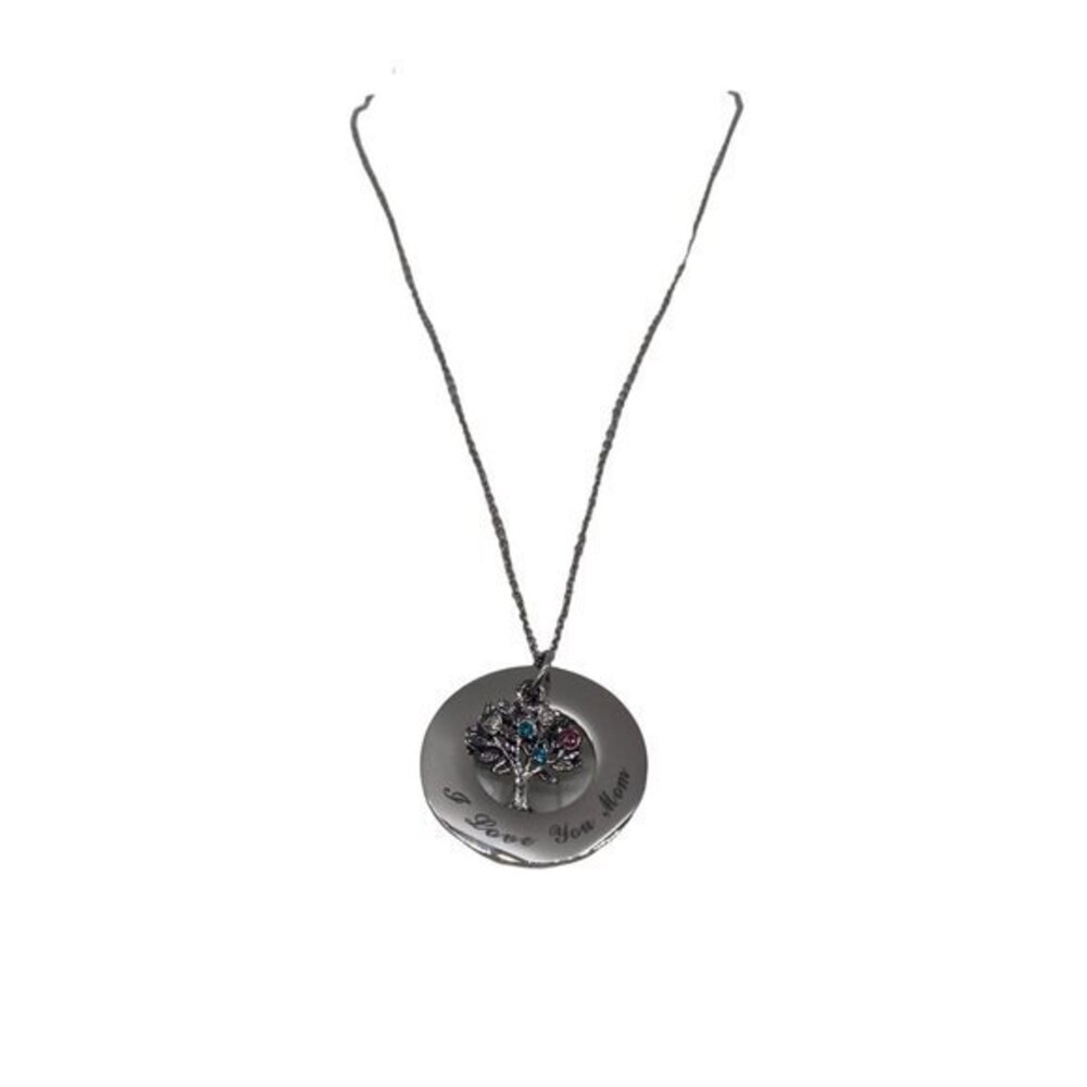 Family Tree Stainless‎ Steel Jewelry I Love You Mom Necklace